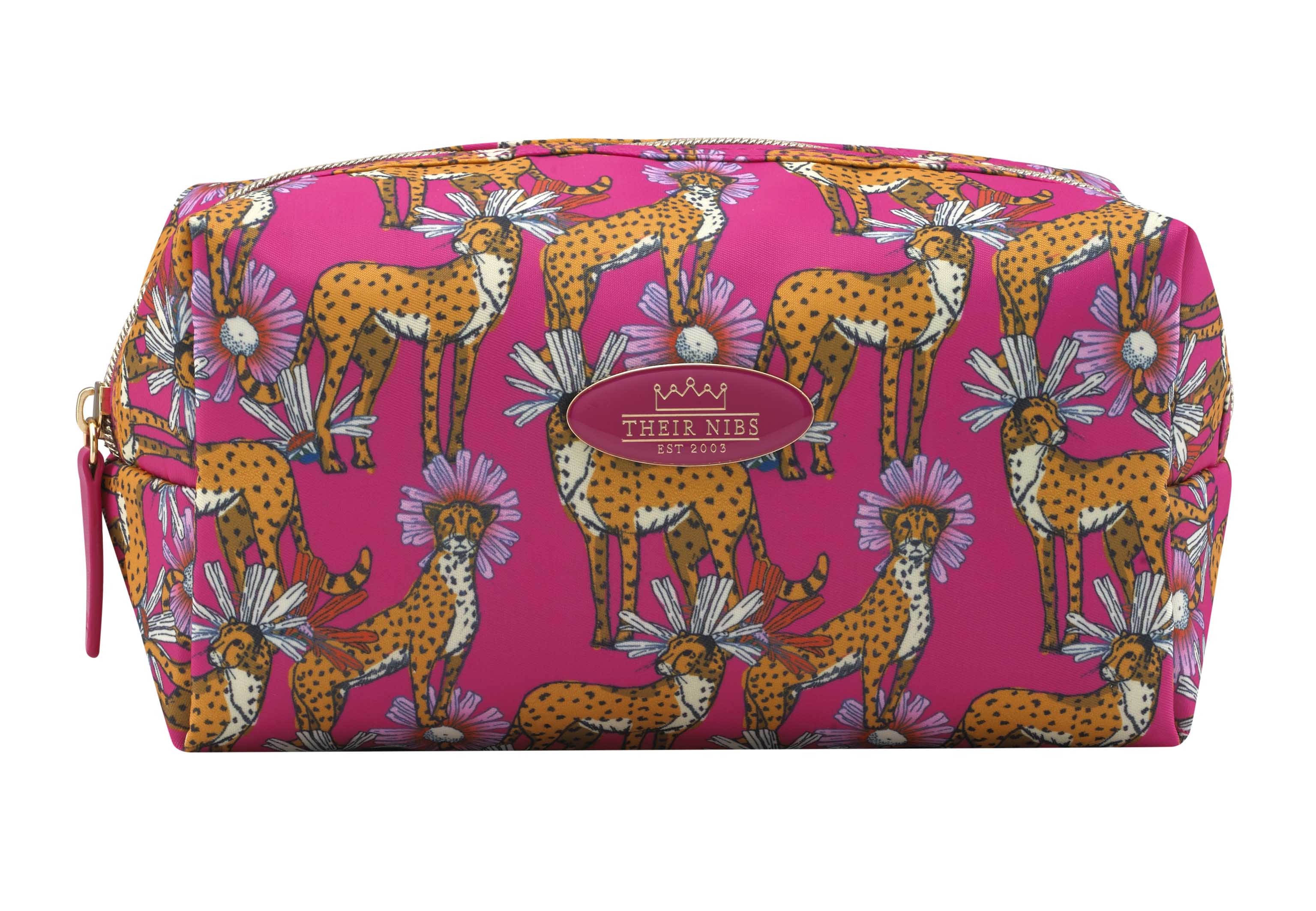 Cosmetic Bag Hot Pink Cheetah Their Nibs 