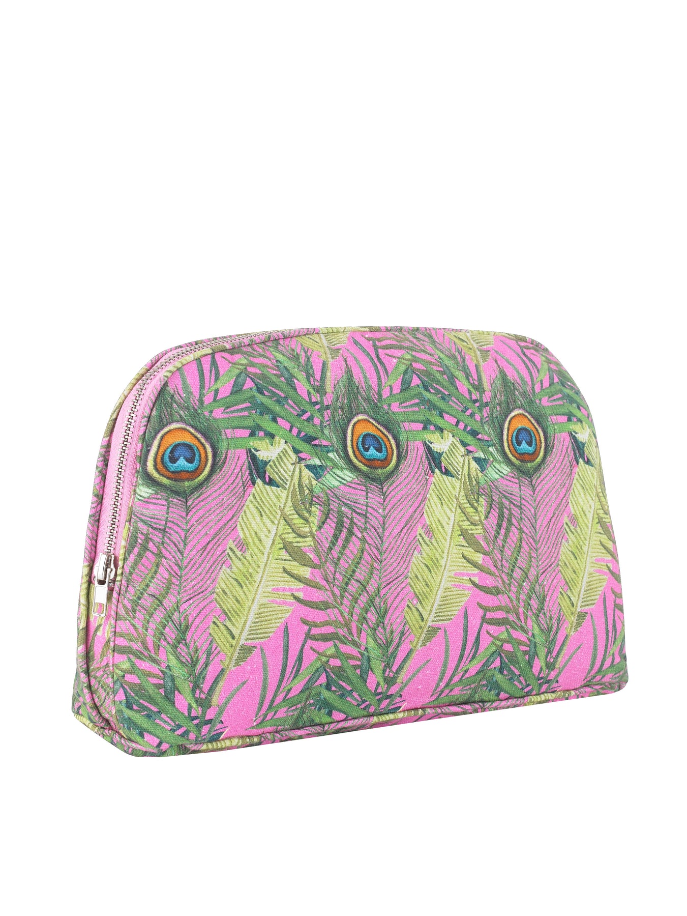 Cotton Half Moon Cosmetic Bag Peacock Palms – THEIR NIBS